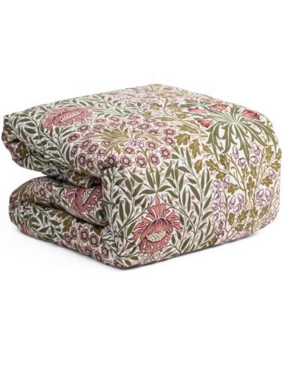 William Morris Pink & Green Floral Comforter Set